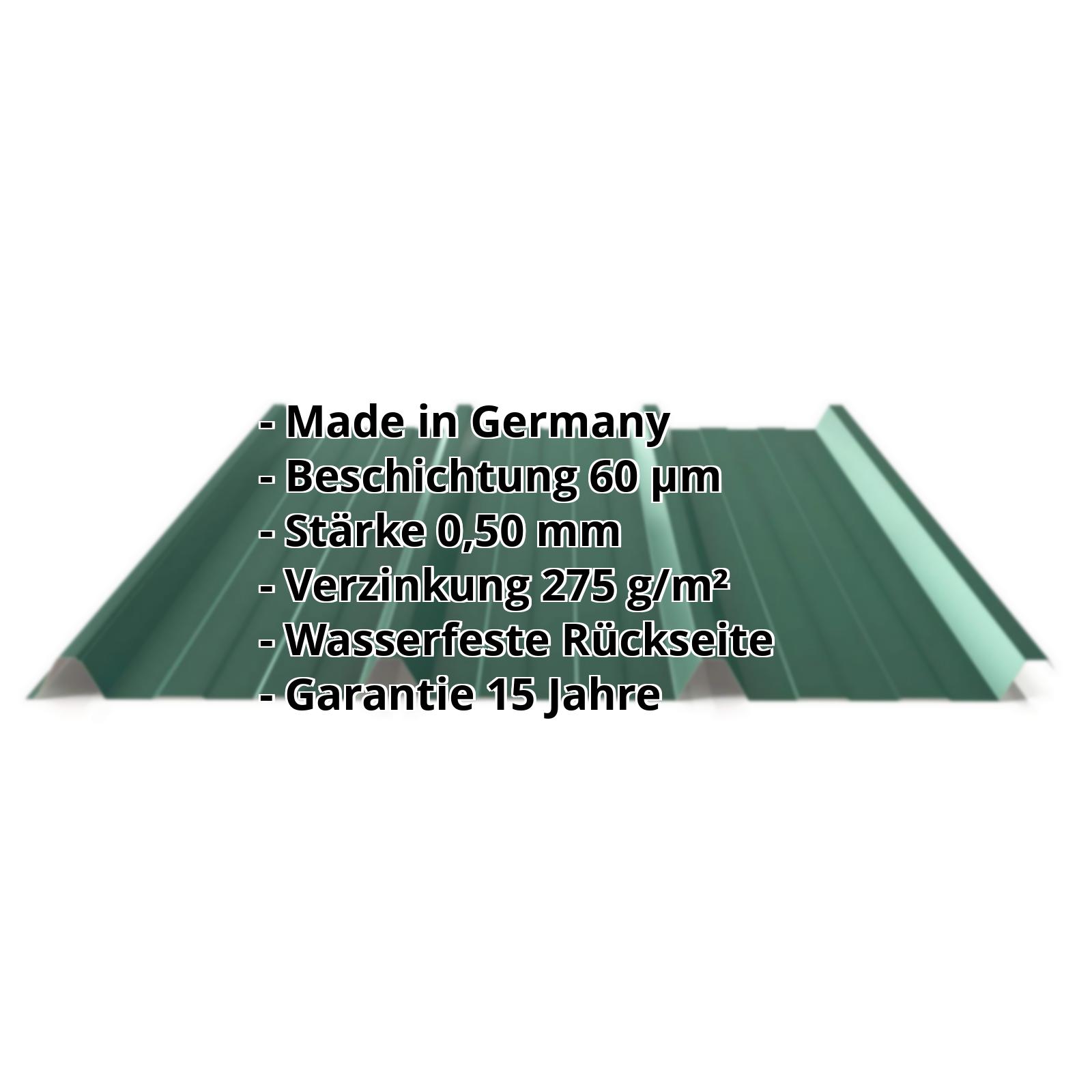 Trapezblech PS45/1000TR | 60 µm TTHD | Dach | Stahl 0,50 mm | 6005 - Moosgrün #2