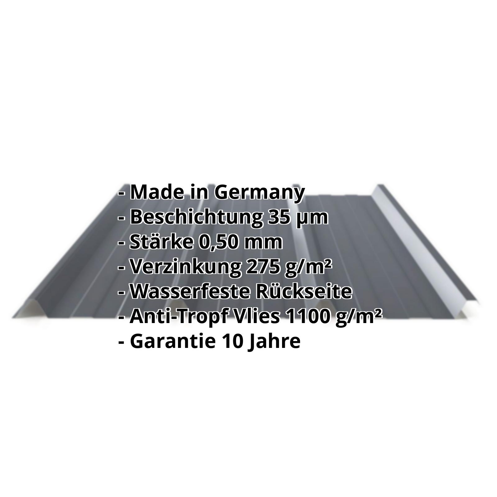 Trapezblech PS45/1000TRA | 35 µm Mattpolyester | Dach | Stahl 0,50 mm | Anti-Tropf | 23 - Dunkelgrau #2