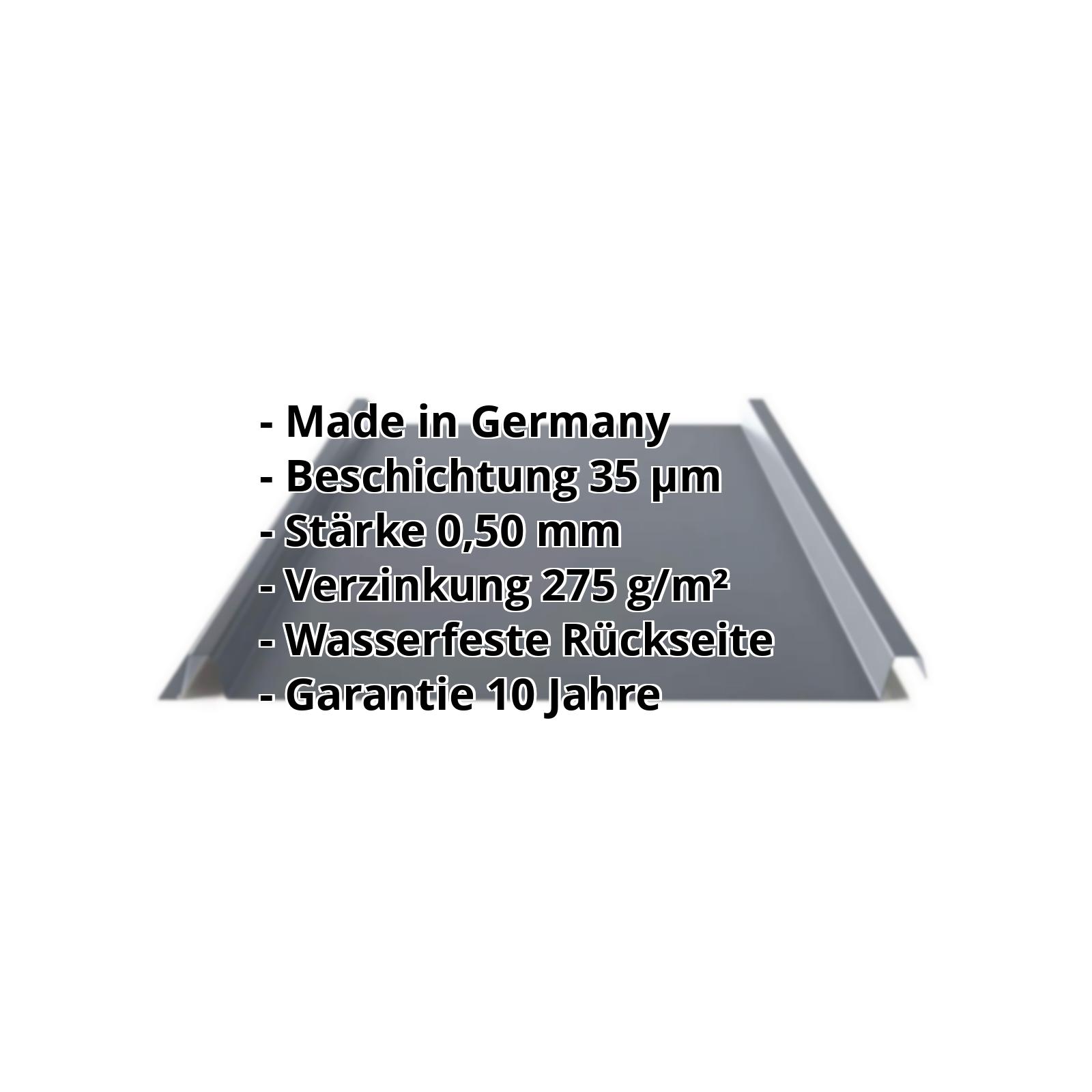 Trapezblech Stehfalz PS33/500SER | 35 µm Mattpolyester | Dach | Stahl 0,50 mm | 23 - Dunkelgrau #2