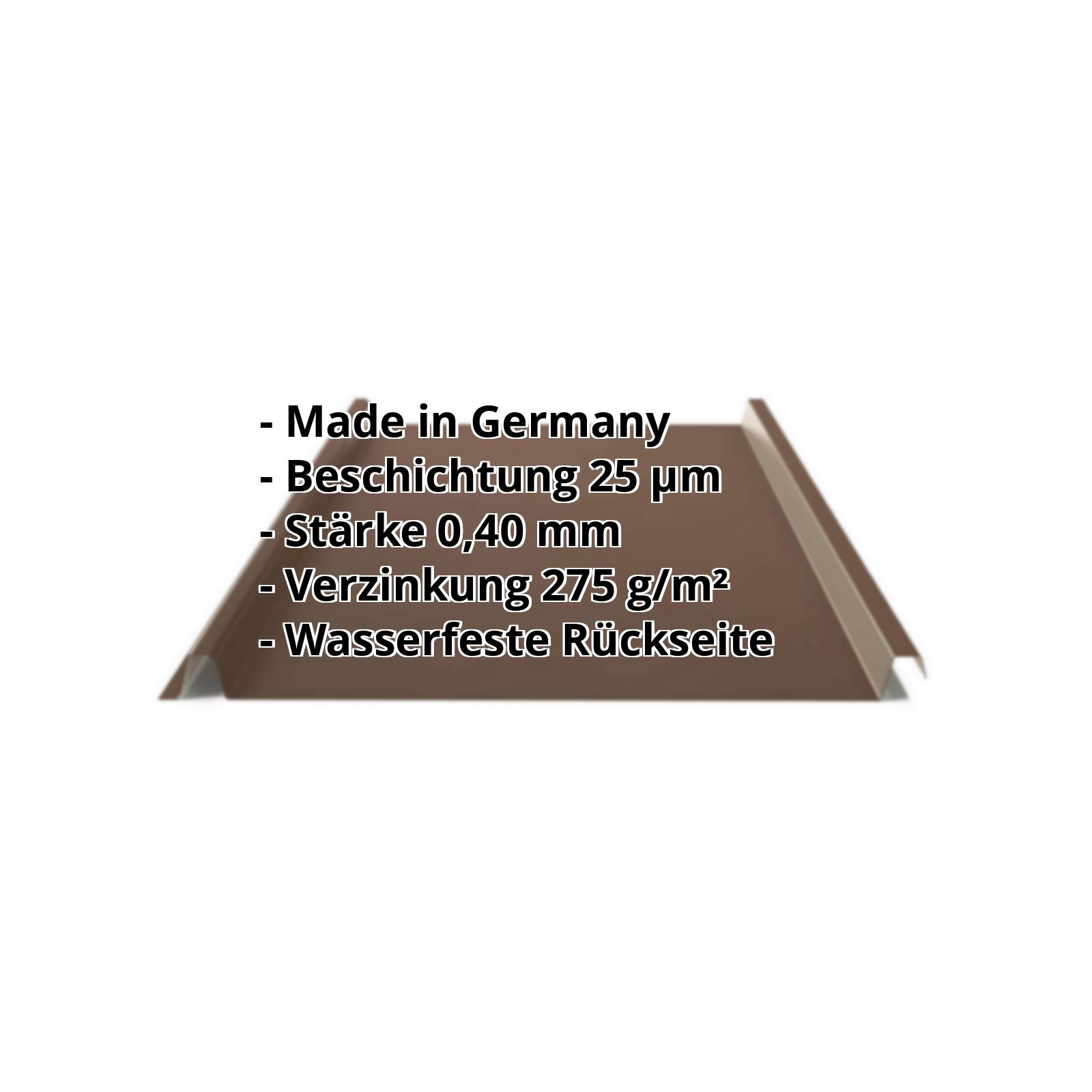 Trapezblech Stehfalz PS33/500SER | Sonderposten | Dach | Stahl 0,40 mm | 8014 - Sepiabraun #2
