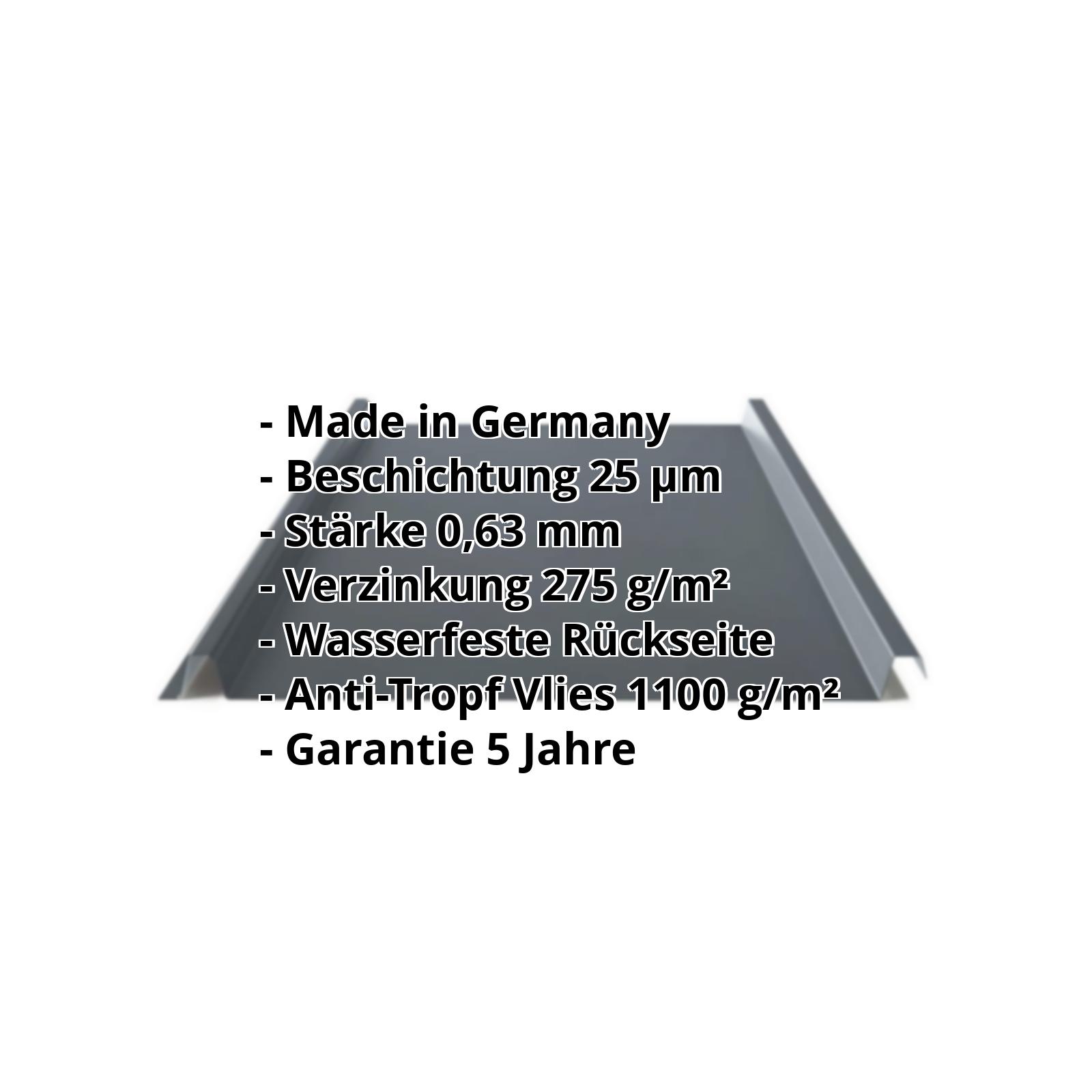 Trapezblech Stehfalz PS33/500SERA | 25 µm Polyester | Dach | Stahl 0,63 mm | Anti-Tropf | 7016 - Anthrazitgrau #2