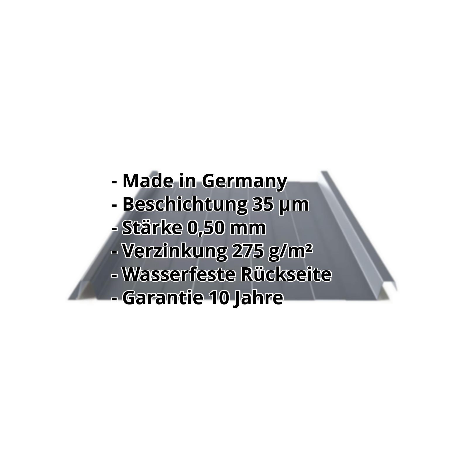 Trapezblech Stehfalz PS33/500SR | 35 µm Mattpolyester | Dach | Stahl 0,50 mm | 23 - Dunkelgrau #2