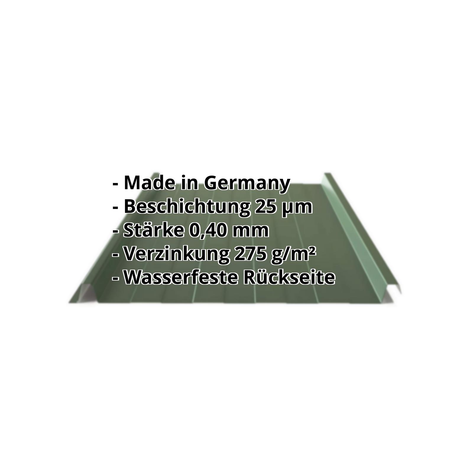 Trapezblech Stehfalz PS33/500SR | Sonderposten | Dach | Stahl 0,40 mm | 6020 - Chromoxidgrün #2