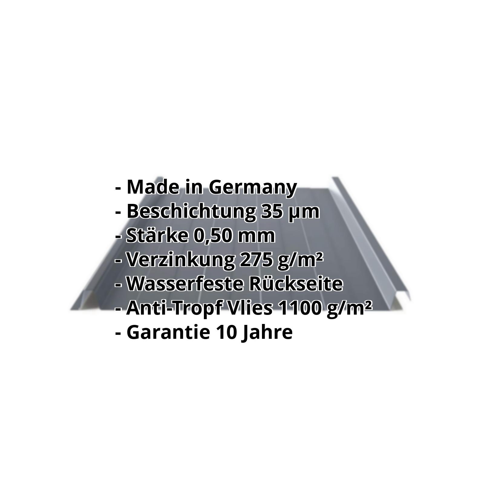 Trapezblech Stehfalz PS33/500SRA | 35 µm Mattpolyester | Dach | Stahl 0,50 mm | Anti-Tropf | 23 - Dunkelgrau #2