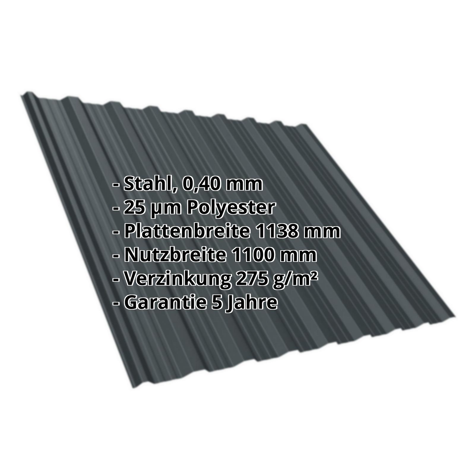 Trapezblech T18DR | Dach Stahl 0,40 mm | 25 µm Polyester | 7016 - Anthrazitgrau Trapezblech T18DR | Dach | Stahl 0,40 mm | 25 µm Polyester | 7016 - Anthrazitgrau #2