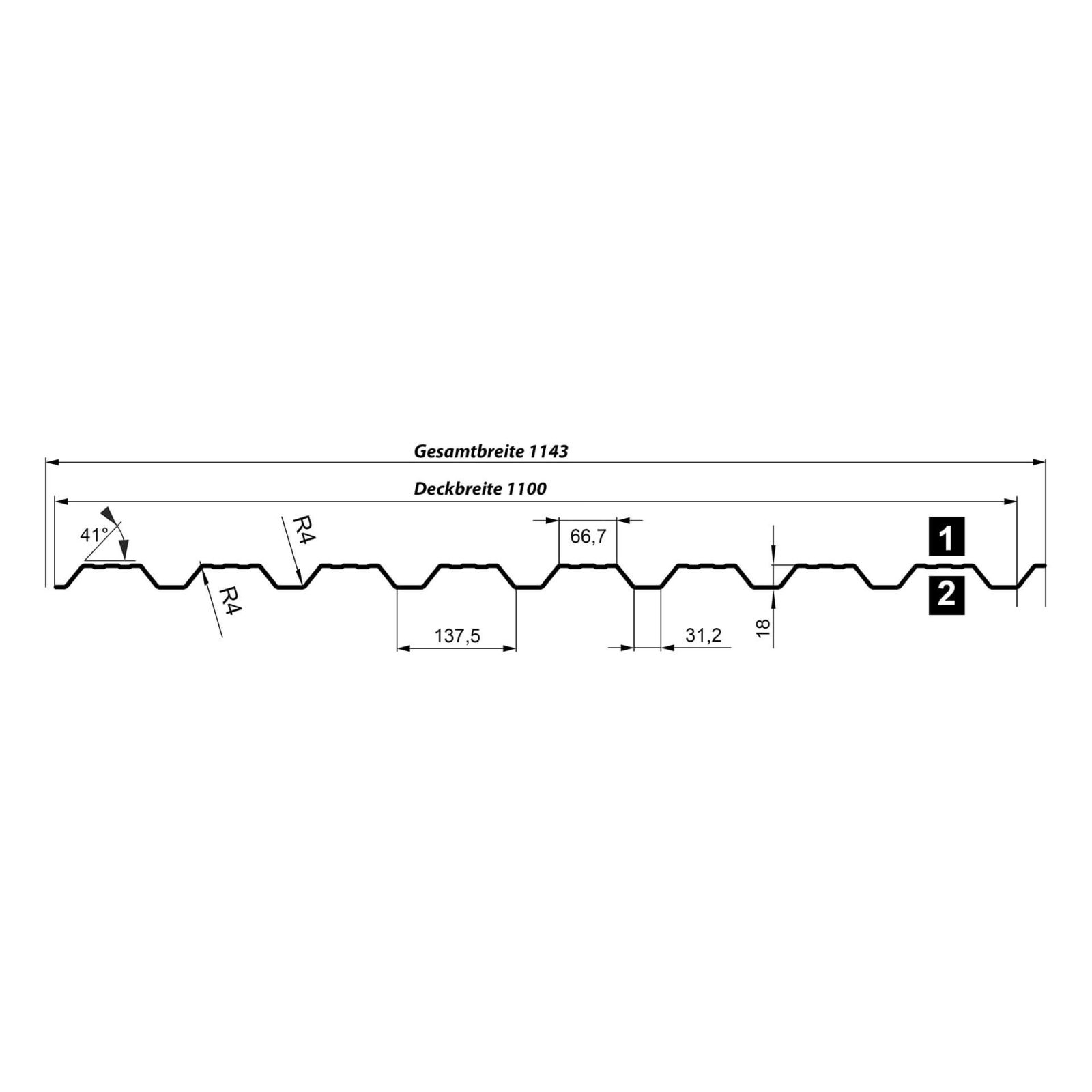Trapezblech T18DR | Wand | Stahl 0,50 mm | 50 µm PURLAK® | 7016 - Anthrazitgrau #5