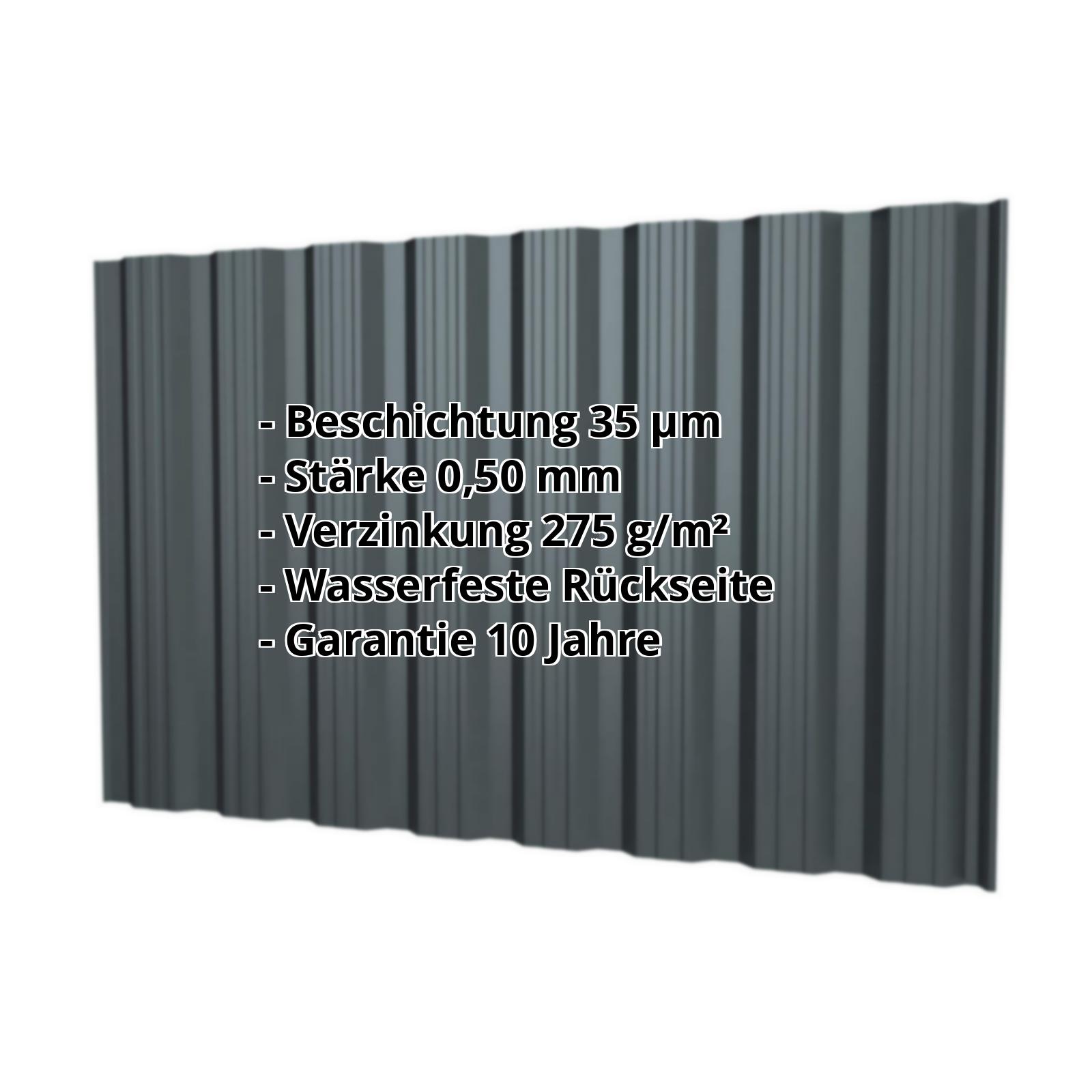 Trapezblech T18DRW | 35 µm Mattpolyester | Wand | Stahl 0,50 mm | 7016 - Anthrazitgrau #2