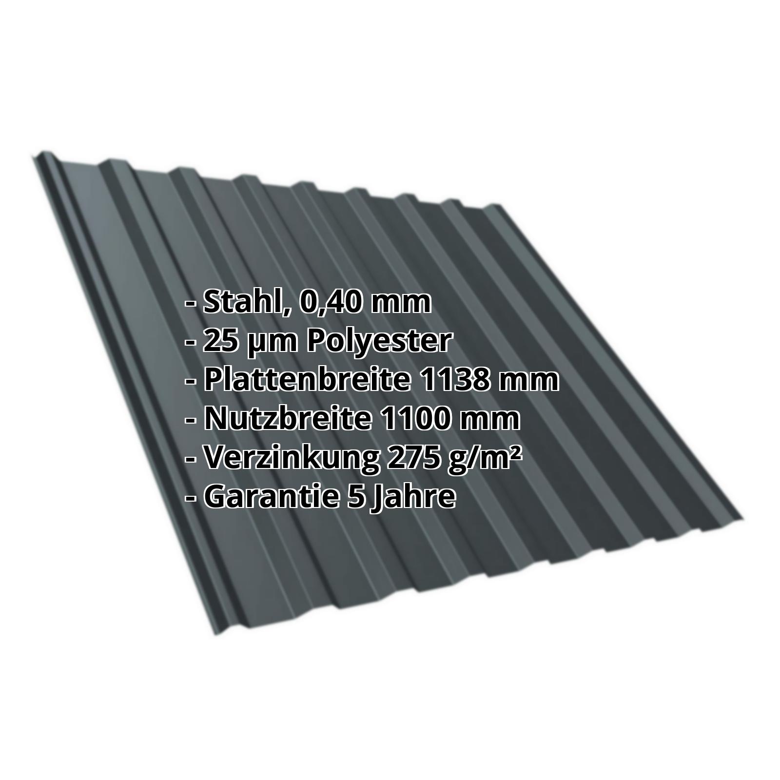 Trapezblech T20M | Dach Stahl 0,40 mm | 25 µm Polyester | 7016 - Anthrazitgrau Trapezblech T20M | Dach | Stahl 0,40 mm | 25 µm Polyester | 7016 - Anthrazitgrau #2