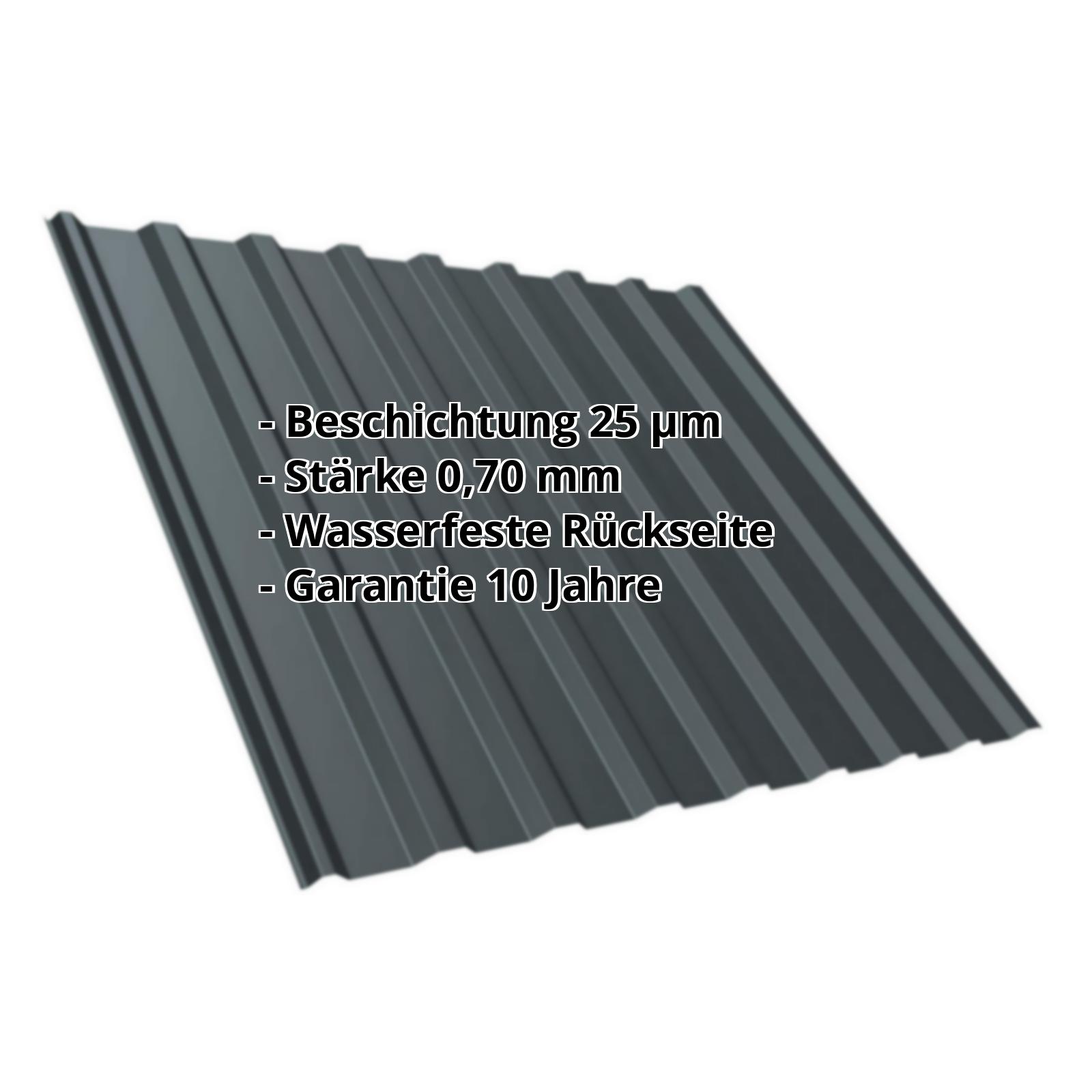 Trapezblech T20MD | 25 µm Polyester | Dach | Aluminium 0,70 mm | 7016 - Anthrazitgrau #2