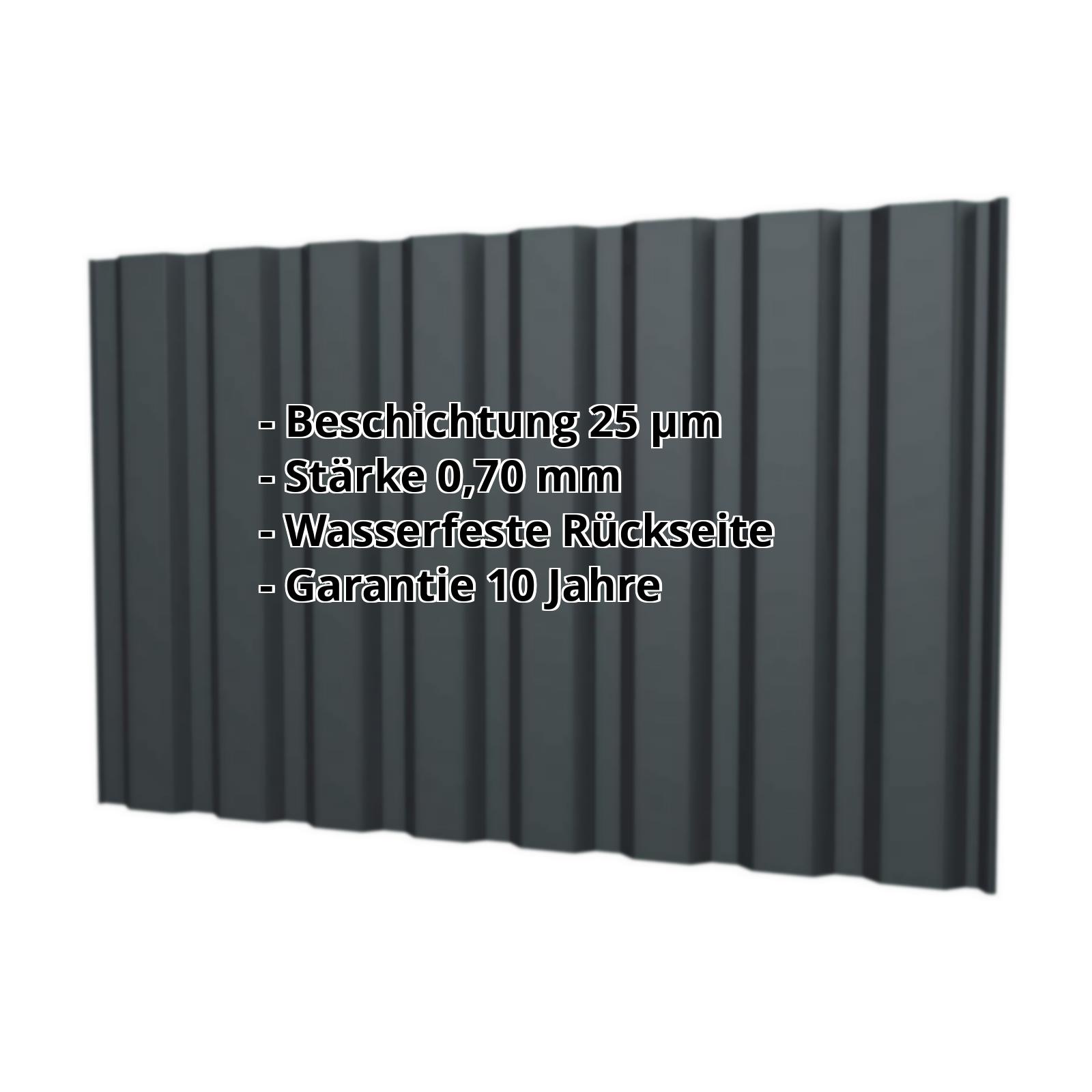 Trapezblech T20MW | 25 µm Polyester | Wand | Aluminium 0,70 mm | 7016 - Anthrazitgrau #2