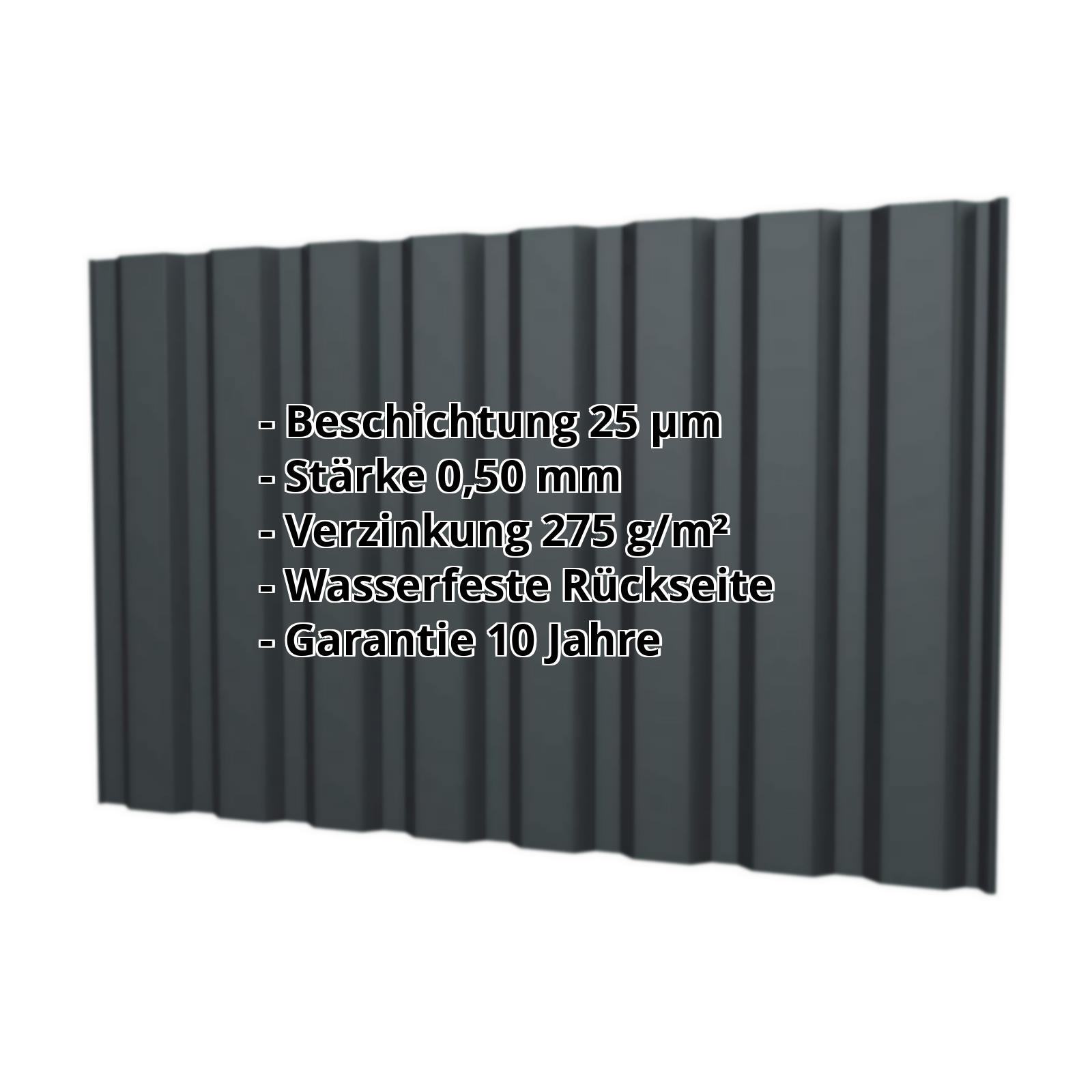 Trapezblech T20MW | 25 µm Polyester | Wand | Stahl 0,50 mm | 7016 - Anthrazitgrau #2