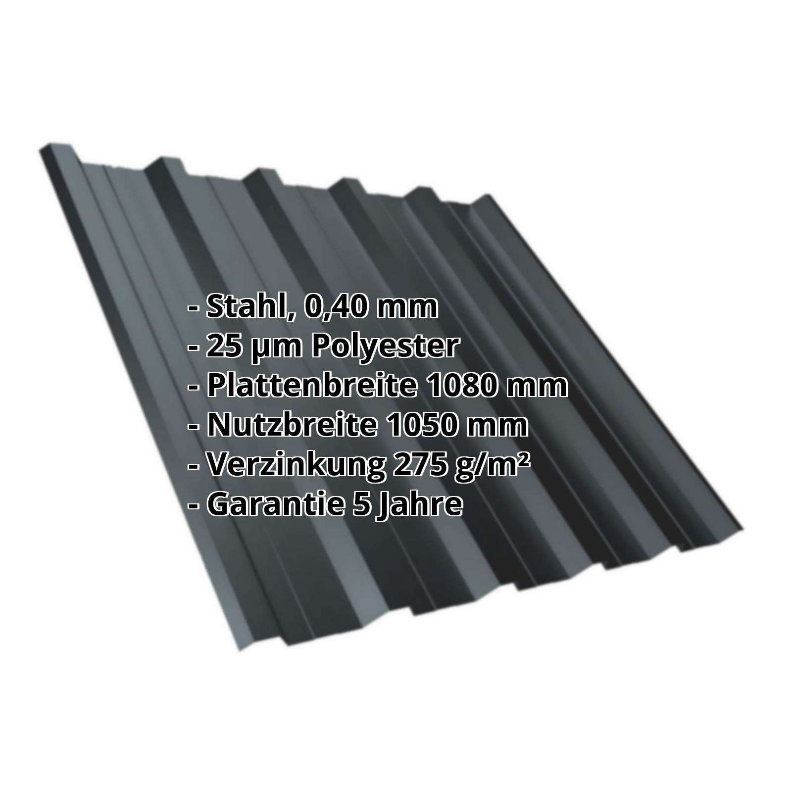 Trapezblech T35DR | Dach | Stahl 0,40 mm | 25 µm Polyester | 7016 - Anthrazitgrau #2