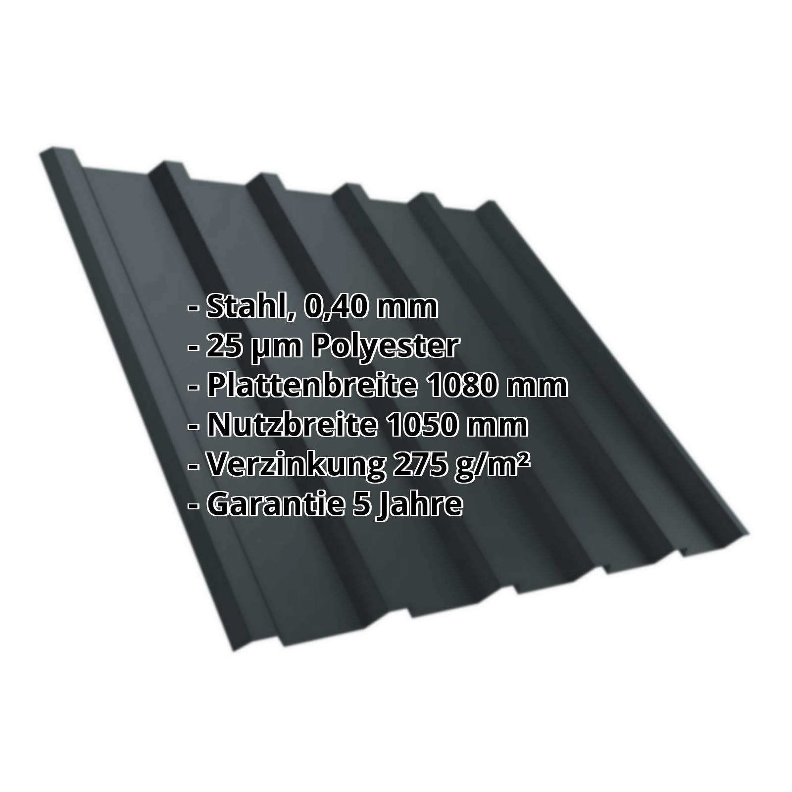 Trapezblech T35M | Dach | Stahl 0,40 mm | 25 µm Polyester | 7016 - Anthrazitgrau #2