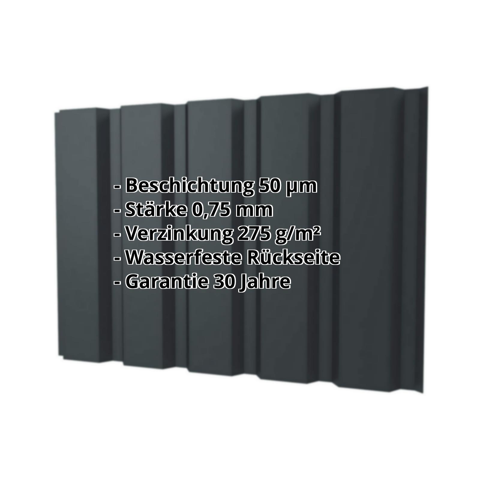 Trapezblech T35MW | 50 µm PURLAK® | Wand | Stahl 0,75 mm | 7016 - Anthrazitgrau #2