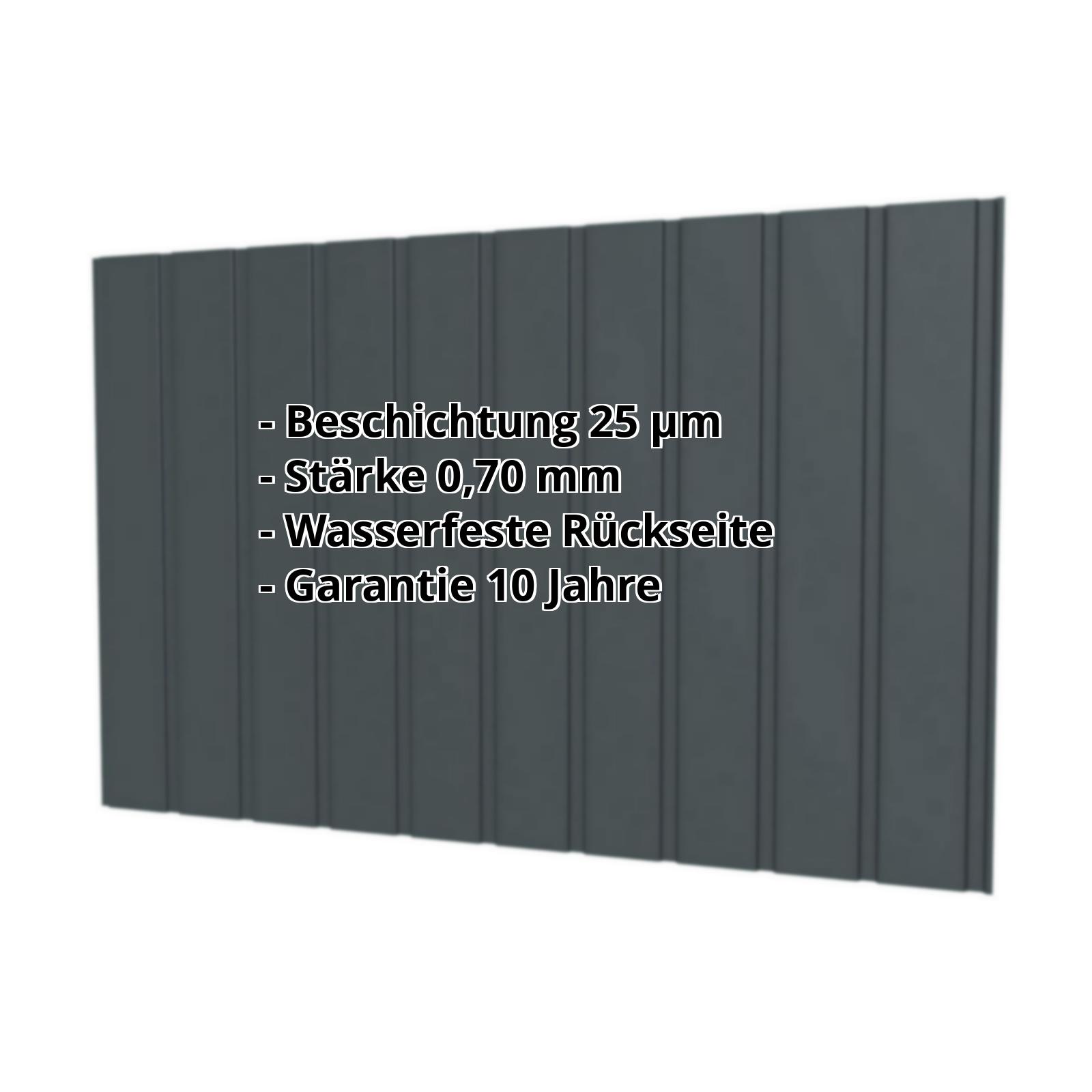 Trapezblech T7MW | 25 µm Polyester | Wand | Aluminium 0,70 mm | 7016 - Anthrazitgrau #2