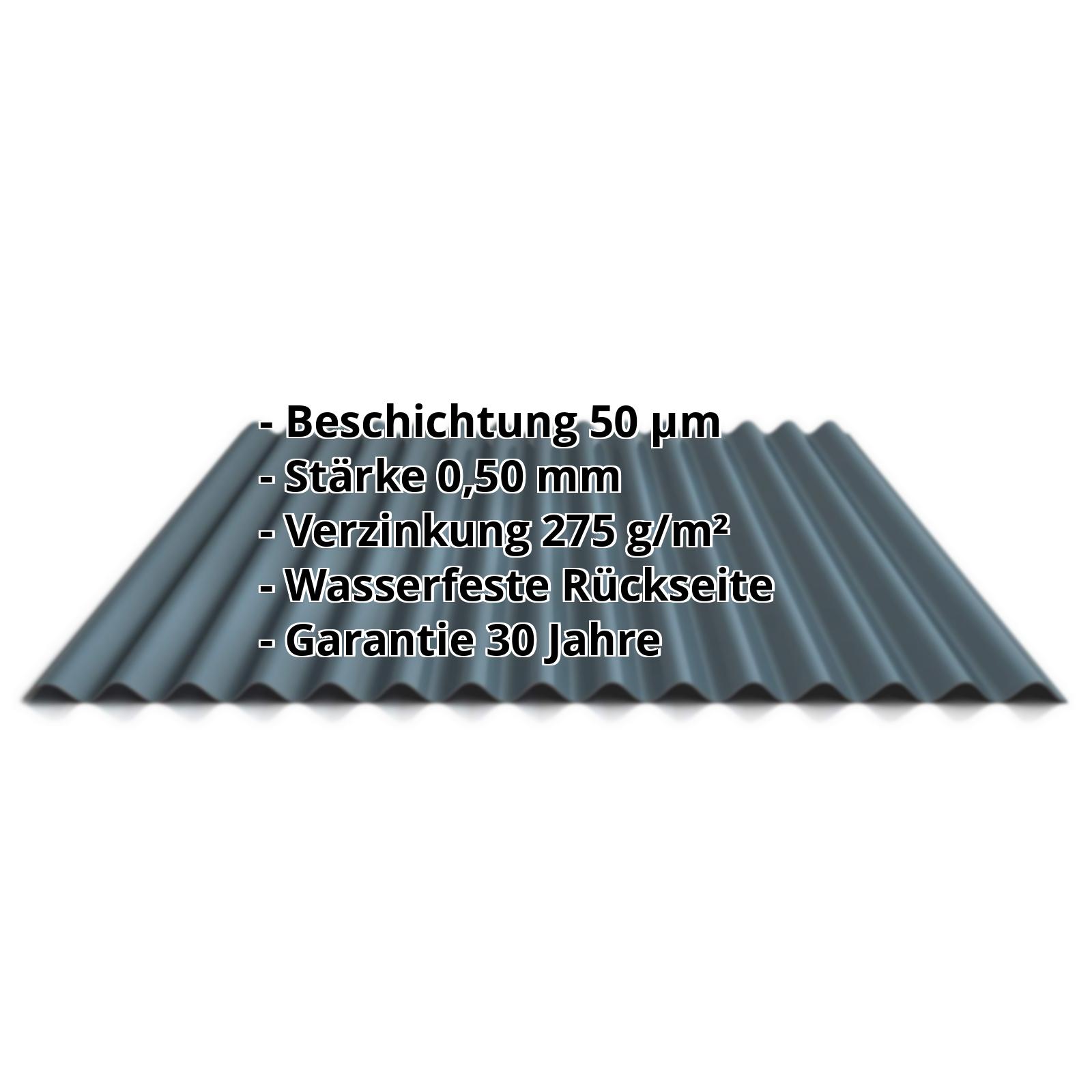 Wellblech PF25W | 50 µm PURMAT® | Wand | Stahl 0,50 mm | 7016 - Anthrazitgrau #2