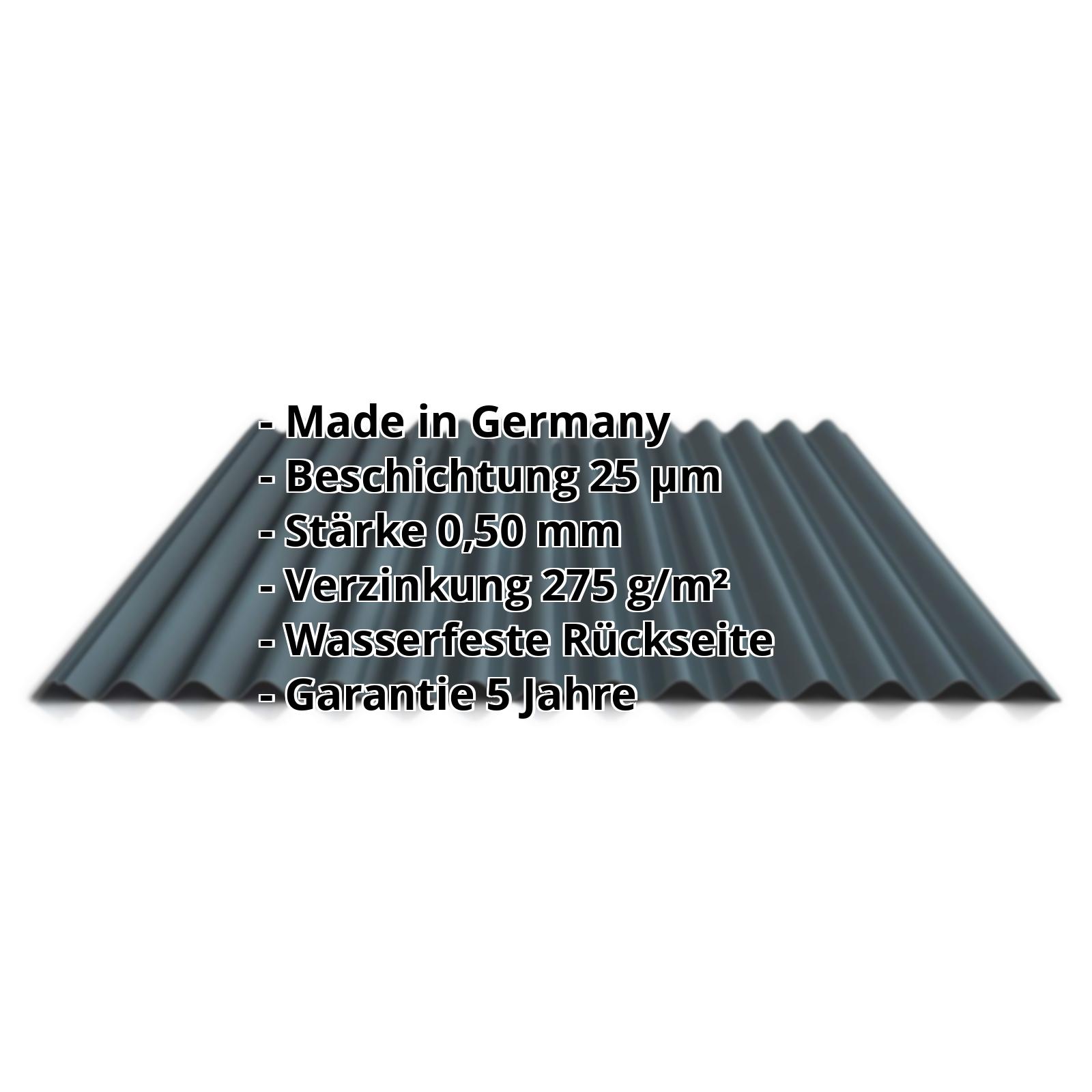 Wellblech PS18/1064CR | 25 µm Polyester | Dach | Stahl 0,50 mm | 7016 - Anthrazitgrau #2