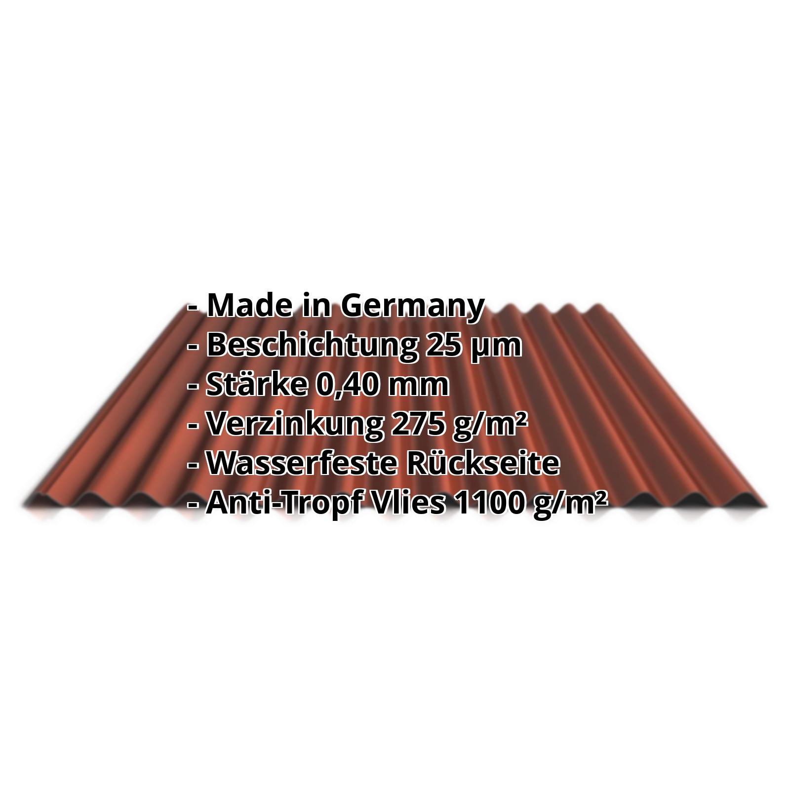 Wellblech PS18/1064CRA | Sonderposten | Dach | Stahl 0,40 mm | Anti-Tropf | 8012 - Rotbraun #2