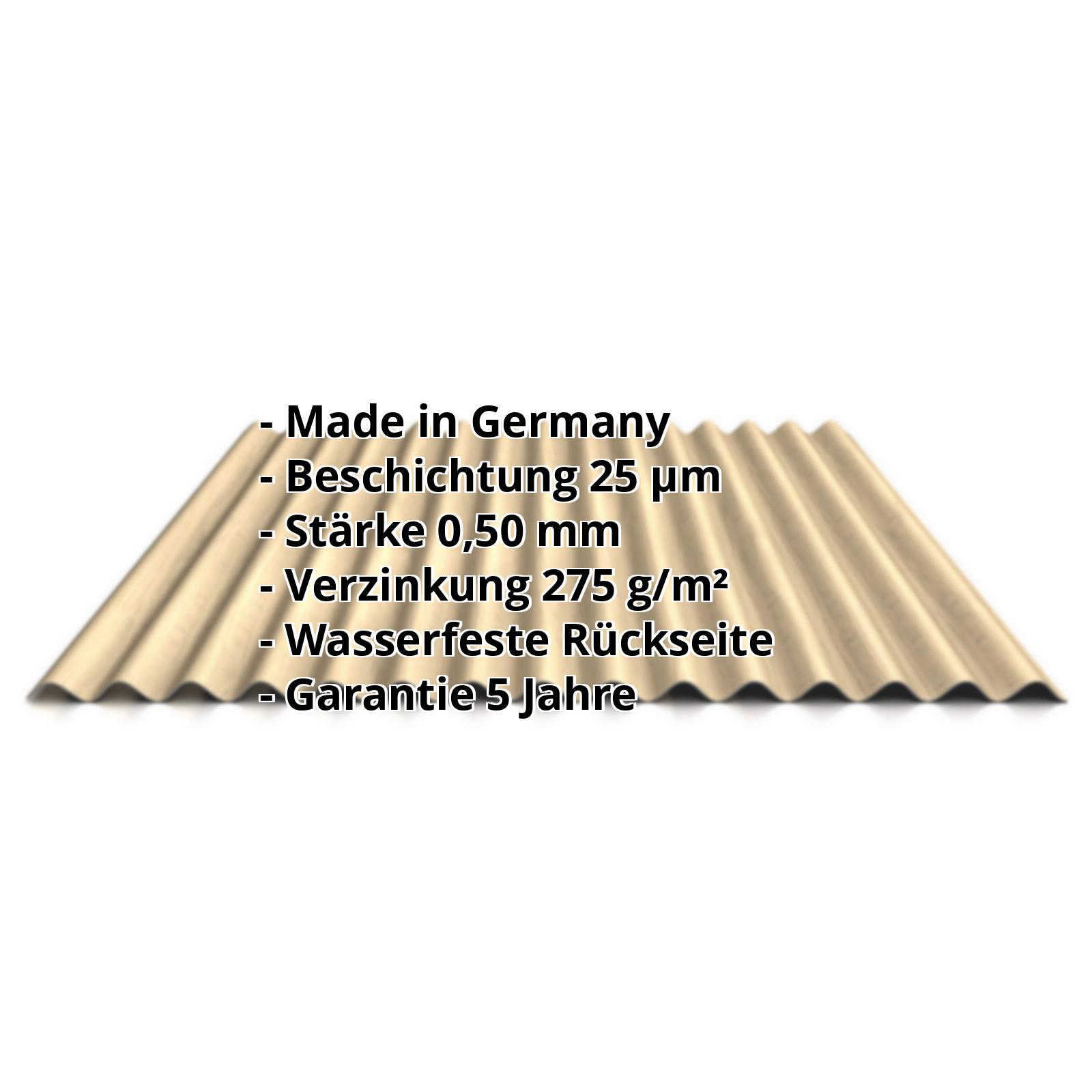 Wellblech PS18/1064CW | 35 µm Strukturpolyester | Wand | Stahl 0,50 mm | Holzoptik - Ahorn #2