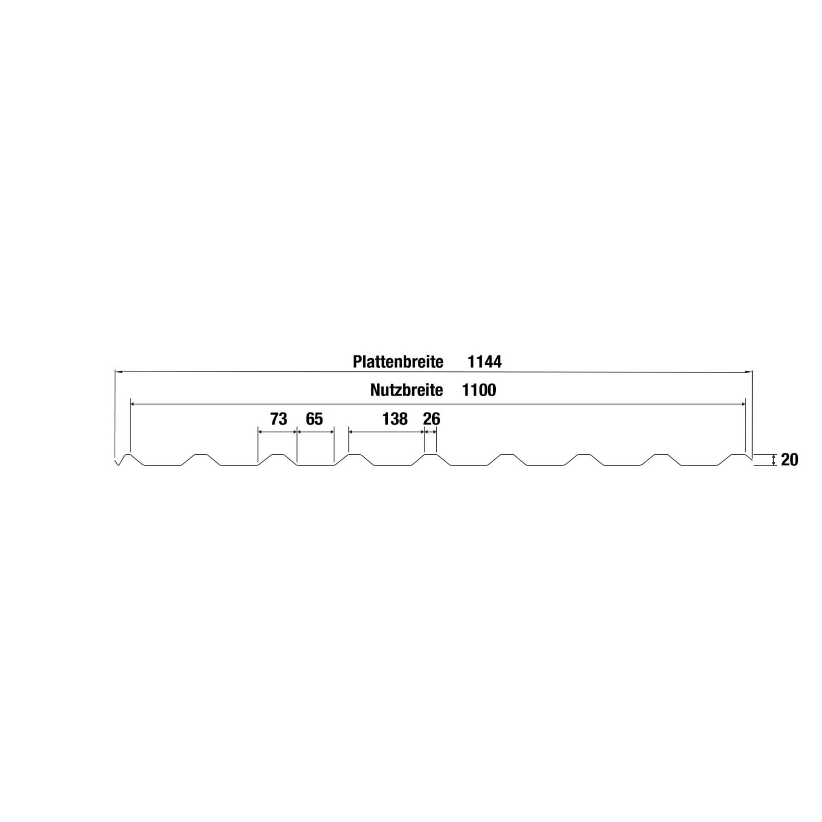 PVC Profilplatte FLEXI | 20/1100 | 1,40 mm | Anthrazit Metallic | 2000 mm #5