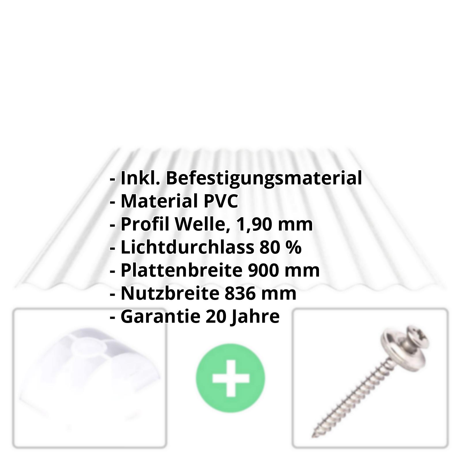 BIO LINE Wellplatte | 76/18 | Sparpaket | 1,90 mm | Klar | Frost-Struktur | Breite 2,57 m | Länge 2,00 m #2