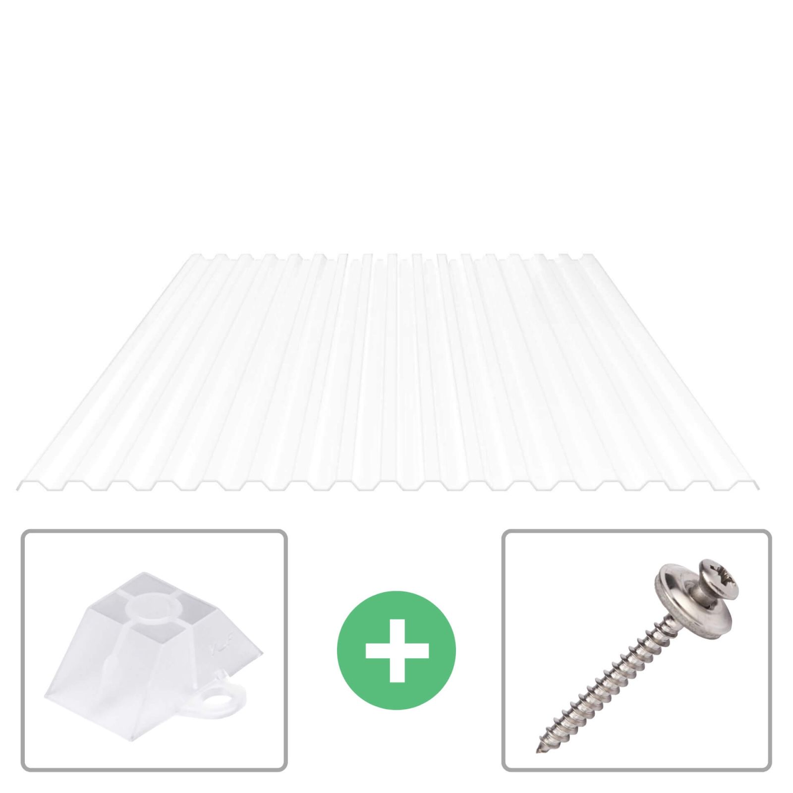 Polycarbonat Spundwandplatte | 76/18 | Sparpaket | 1,30 mm | Opal Weiß | Breite 3,05 m | Länge 2,00 m #1