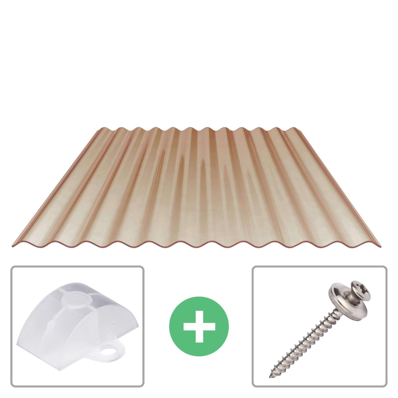 PVC Wellplatte | 76/18 | Sparpaket | 1,20 mm | Bronze | Breite 2,57 m | Länge 2,00 m #1