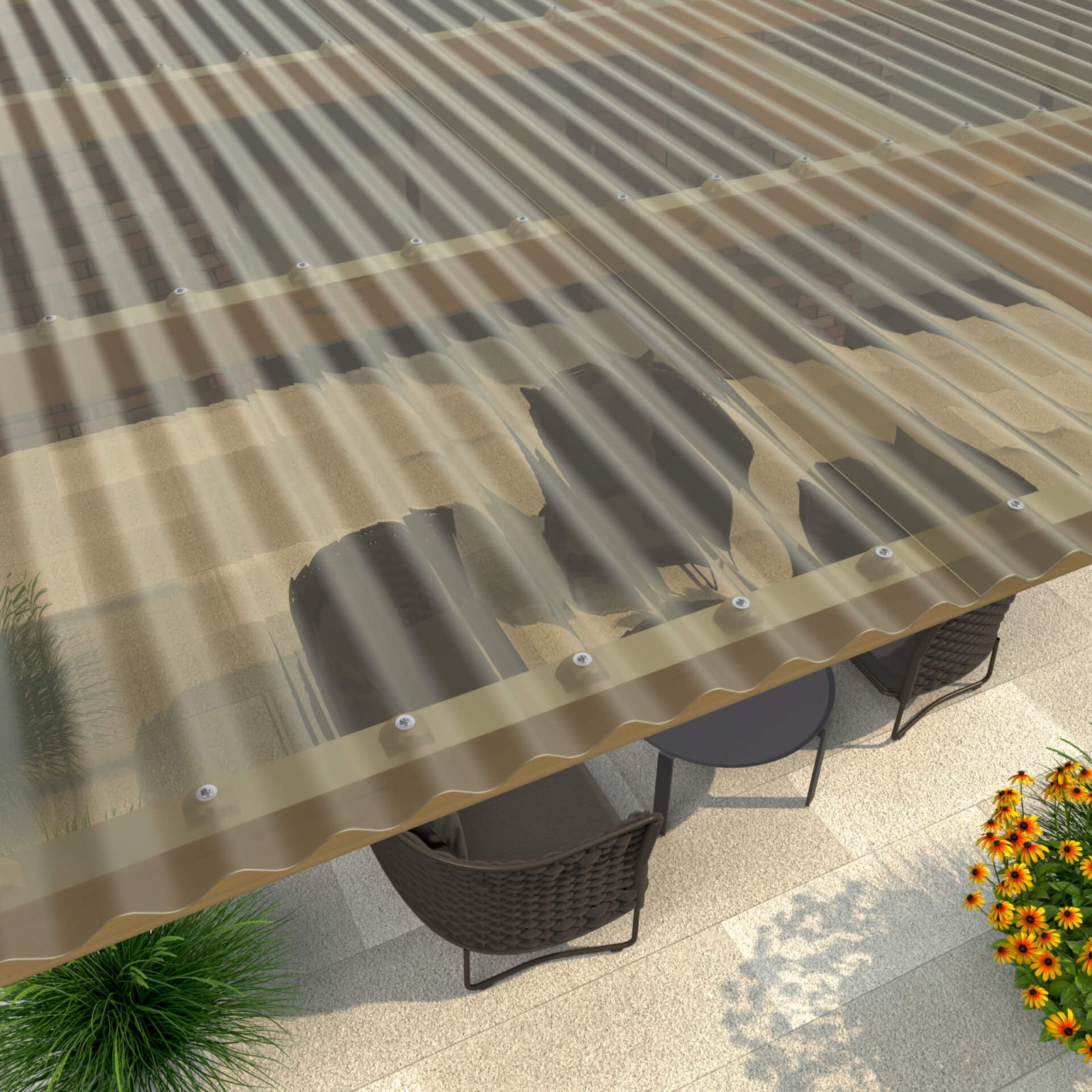 PVC Wellplatte | 76/18 | Sparpaket | 1,20 mm | Bronze | Breite 2,57 m | Länge 2,00 m #3