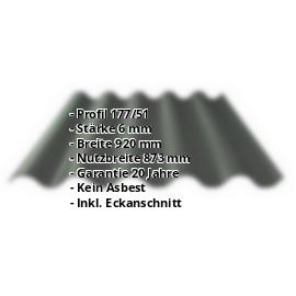 Faserzement Wellplatte Europa Profil 5 | Flaschengrün | 1250 mm #2