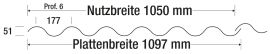 Faserzement Wellplatte Europa Profil 6 | Naturgrau | 1250 mm #3