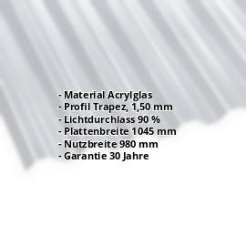 Acrylglas Spundwandplatte | 76/18 | 1,50 mm | Klar | 2000 mm #2