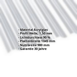 Acrylglas Wellplatte | 76/18 | 1,50 mm | Klar | 2000 mm #2