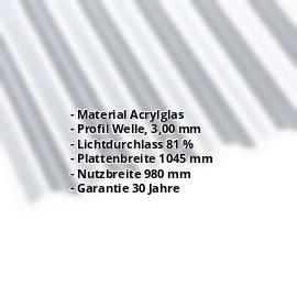 Acrylglas Wellplatte | 76/18 | 3,00 mm | Klar | C-Struktur | 2000 mm #2