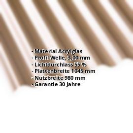Acrylglas Wellplatte | 76/18 | 3,00 mm | Bronze | Wabenstruktur | 2000 mm #2