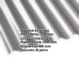 Acrylglas Wellplatte | 76/18 | 3,00 mm | Graphit | Wabenstruktur | 2000 mm #2