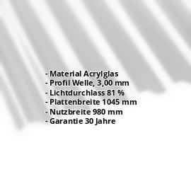 Acrylglas Wellplatte | 76/18 | 3,00 mm | Klar | Wabenstruktur | 2000 mm #2