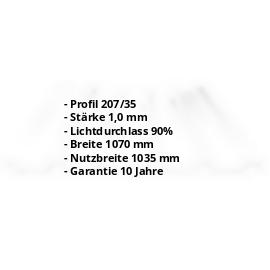 Polycarbonat Spundwandplatte | 207/35 | 1,00 mm | Klar | 2-Seiten UV-Schutz | 500 mm #2