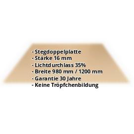 Acrylglas Stegdoppelplatte | 16 mm | Breite 1200 mm | Bronze | AntiDrop | 500 mm #2