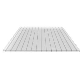 Polycarbonat Doppelstegplatte | 16 mm | Breite 980 mm | Klar | Beidseitiger UV-Schutz | Breitkammer | 500 mm #1