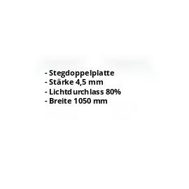 Polycarbonat Doppelstegplatte | 4,50 mm | Breite 1050 mm | Klar | 500 mm #2