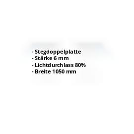 Polycarbonat Doppelstegplatte | 6 mm | Breite 1050 mm | Klar | 500 mm #2