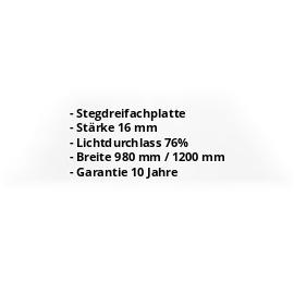 Polycarbonat Stegplatte | 16 mm | Breite 1200 mm | Klar | 500 mm #2