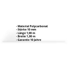 Polycarbonat Massivplatte | 10 mm | Glasklar | 1,00 x 1,00 m #2
