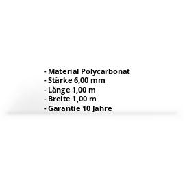 Polycarbonat Massivplatte | 6 mm | Glasklar | 1,00 x 1,00 m #2