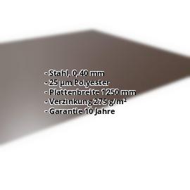 Flachblech | Sonderposten | Stahl 0,40 mm | 25 µm Polyester | 8014 - Sepiabraun #2