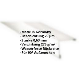 Außenecke | 25 µm Polyester | 115 x 115 mm | Stahl 0,63 mm | 9010 - Reinweiß #2