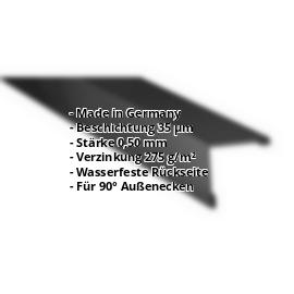 Außenecke | 35 µm Mattpolyester | 115 x 115 mm | Stahl 0,50 mm | 33 - Schwarz #2