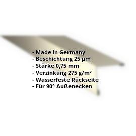 Außenecke | 25 µm Polyester | 115 x 115 mm | Stahl 0,75 mm | 1015 - Hellelfenbein #2