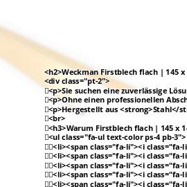 Firstblech flach | 145 x 145 mm | 150° | Stahl 0,75 mm | 25 µm Polyester | 1015 - Hellelfenbein #2