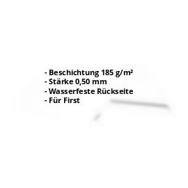 Firstblech flach | Aluzink | 145 x 145 x 2000 mm | 100° | Stahl 0,50 mm | Blank Aluminium #2
